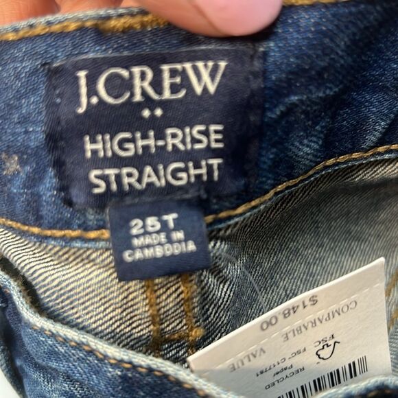 J. Crew Factory BX530 Premium Edition High-rise Straight Jeans size 25 Tall NWT - Picture 11 of 15